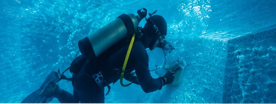 Scuba certified underwater pool repair